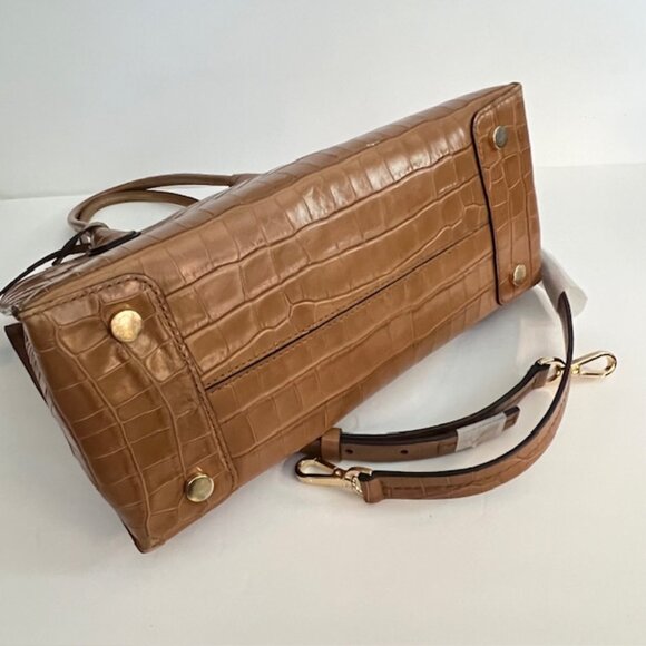 Michael Kors Croc Embossed Leather Adjustable Handbag Crossbody - Picture 11 of 16